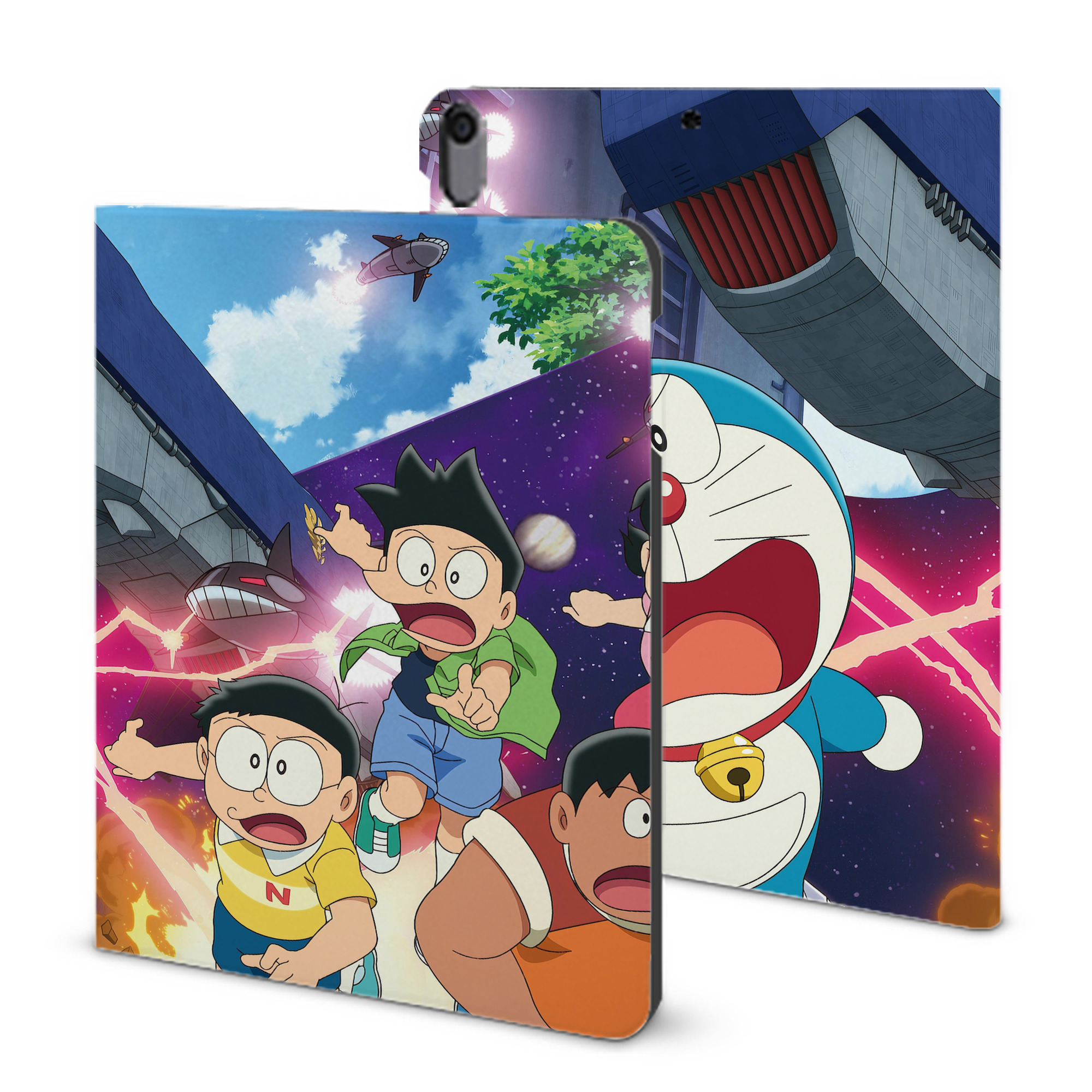 （画像用） ドラえもん Doraemon IPad ケース ブック型 PUレザー TPU 耐衝撃 軽量 薄型 ペン収納なし 全面保護 IPad 各モデル対応